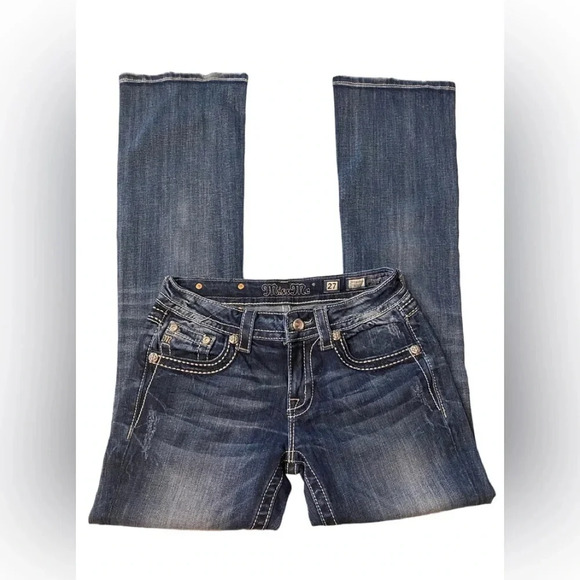 Miss Me Boot Jeans Cross Embellished Back Pocket Sz 27 - Picture 2 of 10